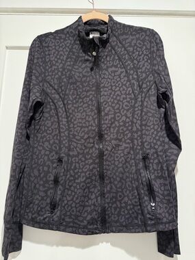Lululemon Dupe Black Leopard Print Zip Jacket
